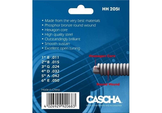 Cascha HH 2051 Premium Guitar Strings for Acoustic Guitars