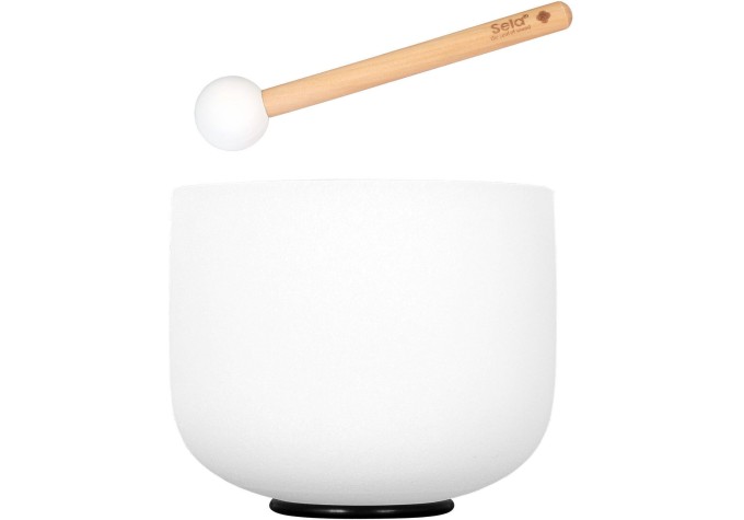 Sela 8“ Crystal Singing Bowl Set Frosted 440Hz B