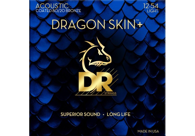 DR Strings Dragon Skin+ Coated 80/20 Light 12-54 Struny pre akustickú gitaru