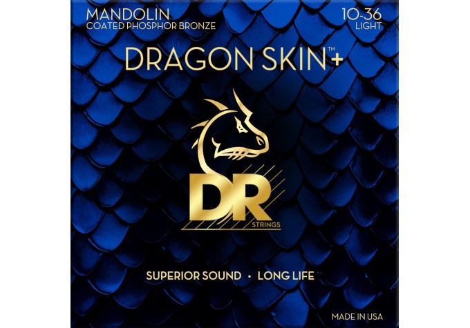DR Strings Dragon Skin+ Coated Light 10-36 Struny pre mandolínu