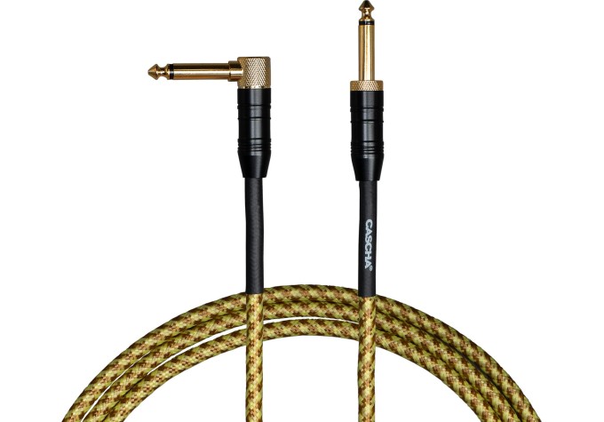 Cascha Professional Line Guitar Cable Nástrojový kábel 6 m Rovný - Zalomený