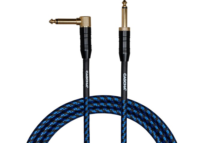 Cascha Professional Line Guitar Cable Modrá 6 m Rovný - Zalomený