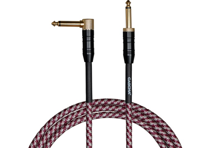 Cascha Professional Line Guitar Cable Červená 6 m Rovný - Zalomený
