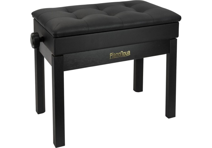 Pianonova BCDPS-B Drevená klavírna stolička s úložným priestorom Black