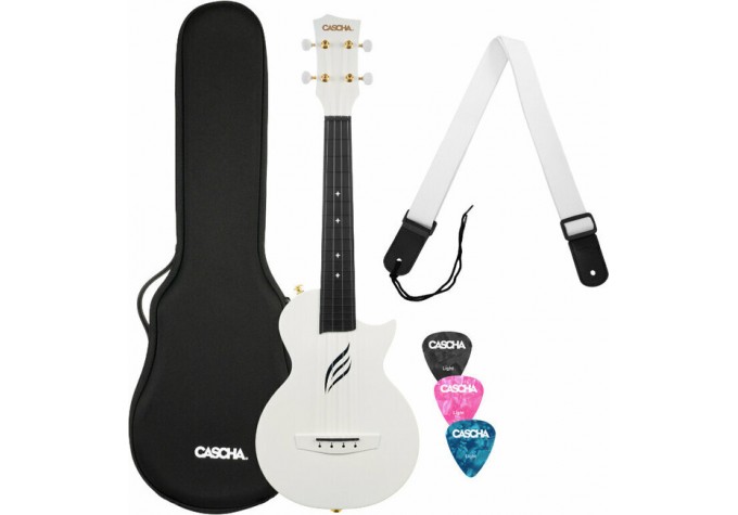 Cascha Carbon Fibre Set Koncertné ukulele Biela