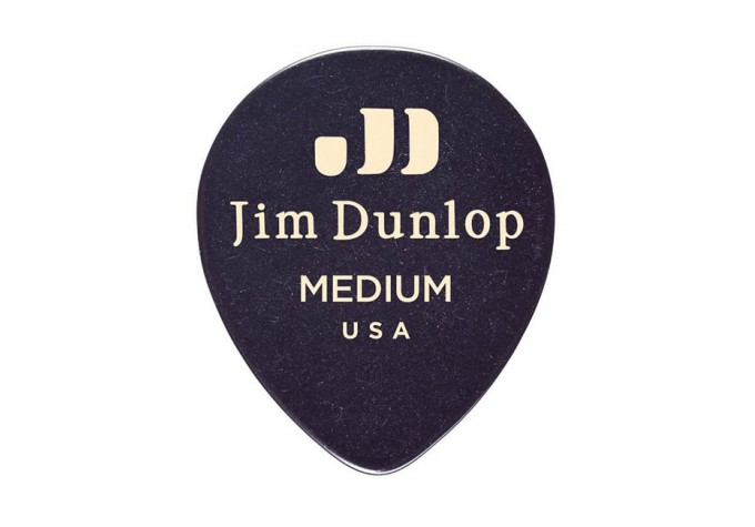 Dunlop 485R-03MD Celluloid Teardrop Black Medium