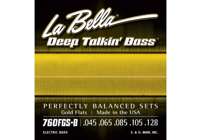 LaBella 760FGS-B Deep Talkin' Bass Gold Flats 5 Standard 45-128