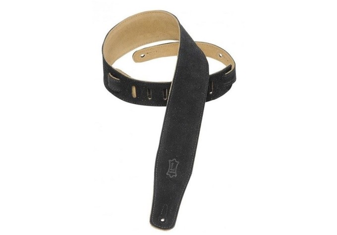Levys MS26 Suede Leather Guitar Strap, Black