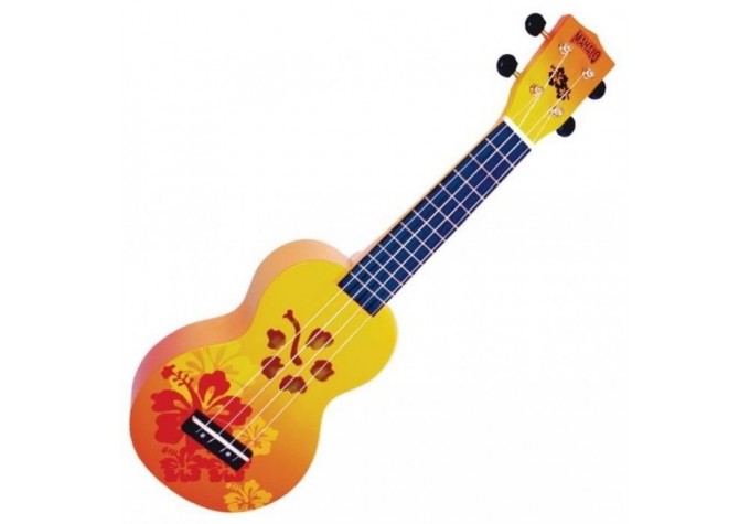 Mahalo Soprano Ukulele Hibiscus Orange Burst