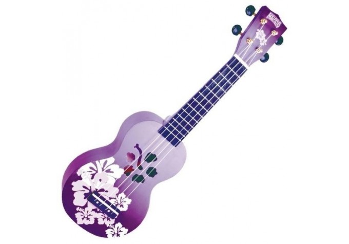 Mahalo Soprano Ukulele Hibiscus Purple Burst