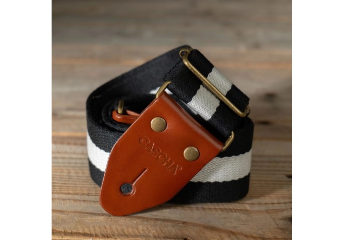 Cascha CGS-CD4 Cotton Gitarový pás Black & White