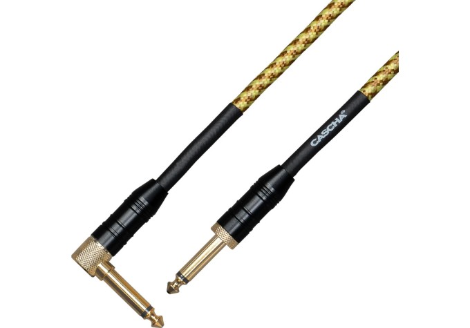 Cascha Professional Line Guitar Cable Nástrojový kábel 6 m Rovný - Zalomený