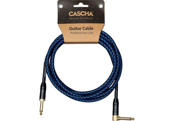 Cascha Professional Line Guitar Cable Modrá 6 m Rovný - Zalomený