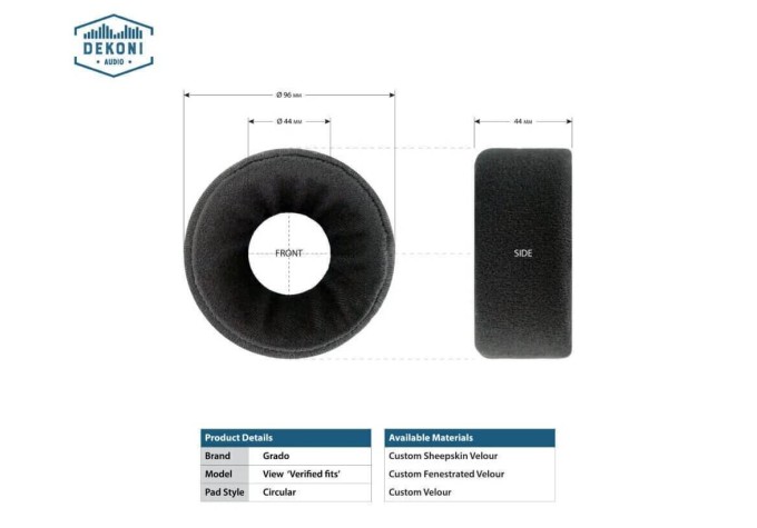 Dekoni Audio EPZ-GRADO-ELVL Náušníky pre slúchadlá Čierna