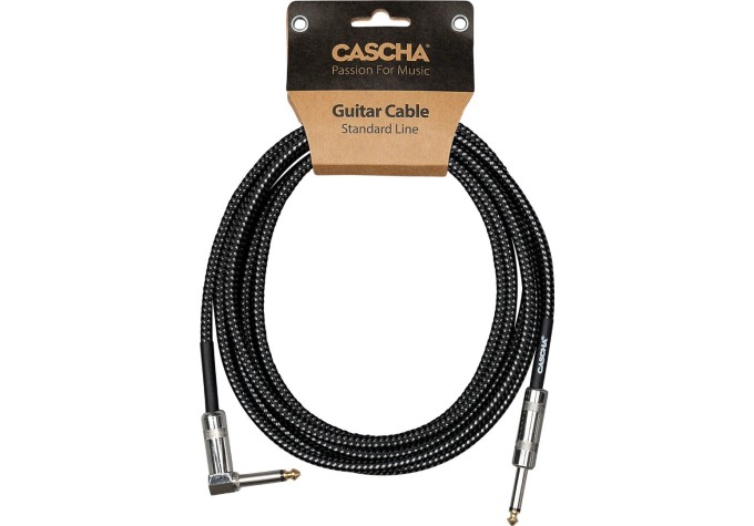 Cascha Standard Line Guitar Cable Čierna 6 m Rovný - Zalomený