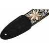 Levys M8HT-13 Print Series 2" 60's Hootenanny Jacquard Weave Guitar Strap Brown/White