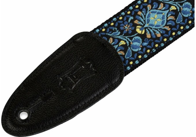 Levys M8HT-04 Print Series 2" 60's Hootenanny Jacquard Weave Guitar Strap Blue