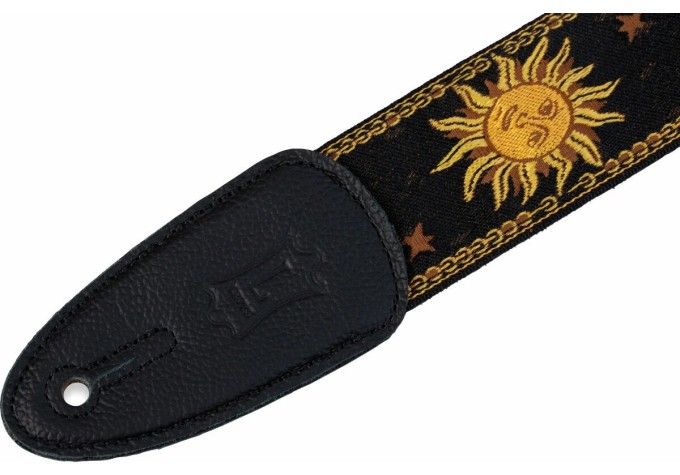 Levys MPJG-SUN-BLK Print Series 2" Sun Design Jacquard Weave Guitar Strap Black