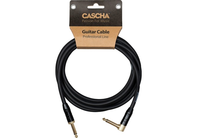 Cascha Professional Line Guitar Cable Čierna 3 m Rovný - Zalomený
