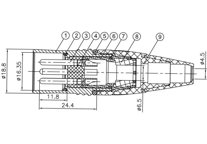 Enova XL23MB-W Konektor XLR