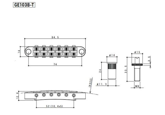 Gotoh GE103B-T CK Black Kobylka na gitaru