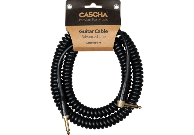 Cascha Advanced Line Guitar Cable Čierna 6 m Rovný - Zalomený
