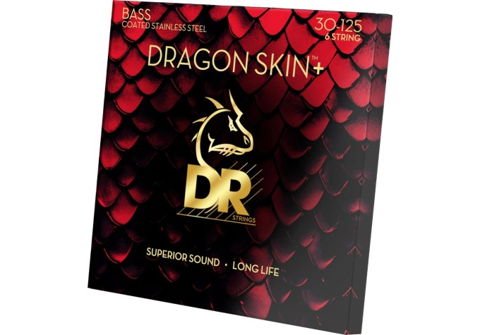 DR Strings Dragon Skin+ Coated Steel 6-String Medium 30-125 Struny pre 6-strunovú basgitaru