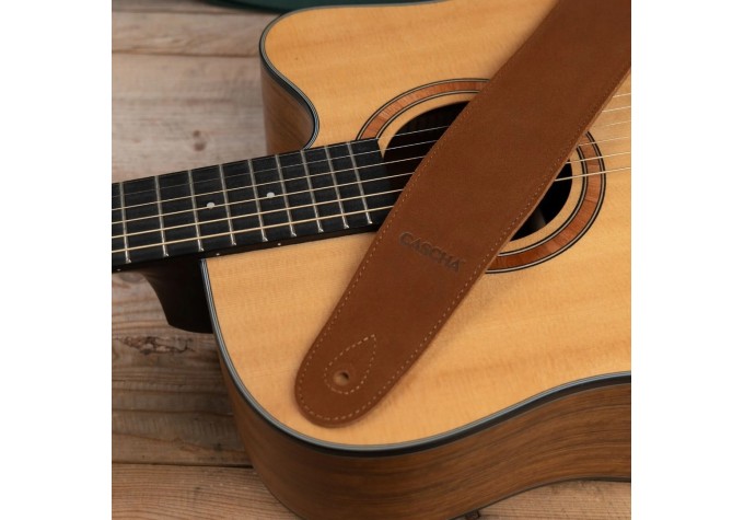 Cascha CGS-SL2 Leather Standard Gitarový pás Brown