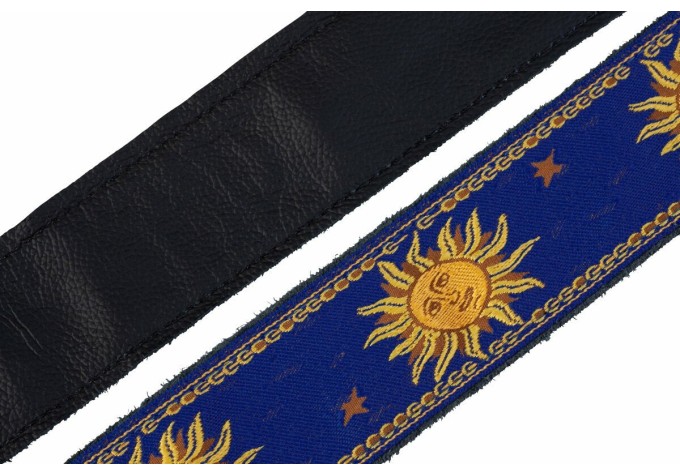Levys MPJG-SUN-BLU Print Series 2" Sun Design Jacquard Weave Guitar Strap Blue