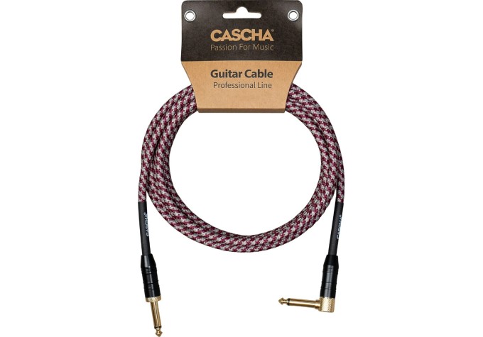 Cascha Professional Line Guitar Cable Červená 6 m Rovný - Zalomený
