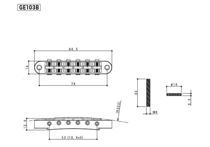 Gotoh GE103B B Black Kobylka na gitaru