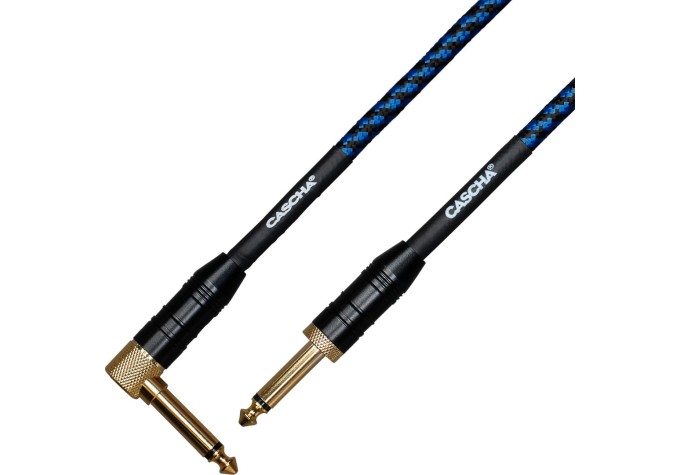 Cascha Professional Line Guitar Cable Modrá 6 m Rovný - Zalomený
