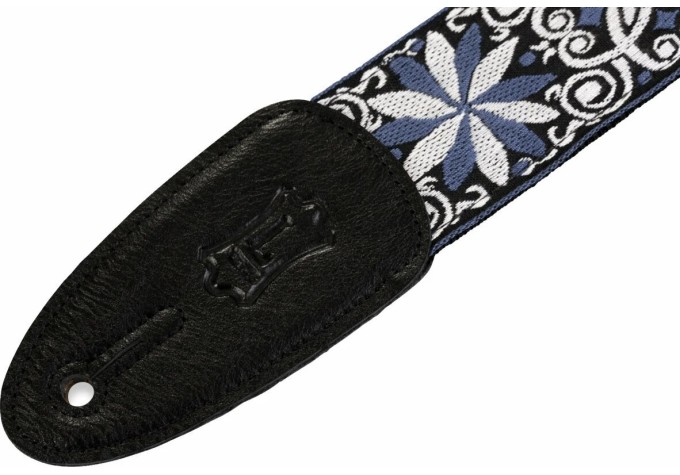 Levys M8HT-10 Print Series 2" 60's Hootenanny Jacquard Weave Guitar Strap Black/White