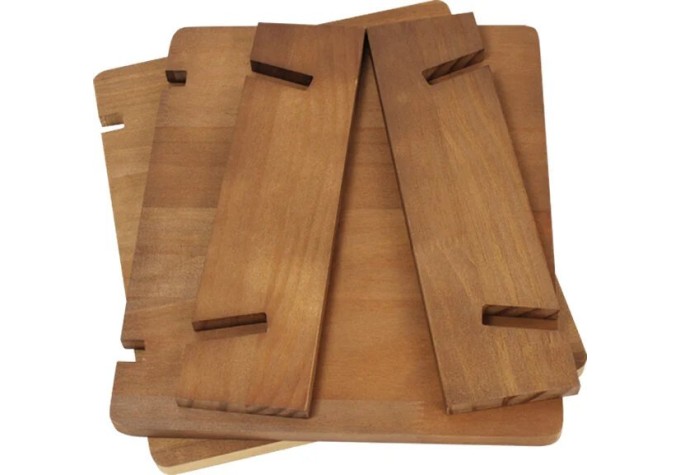 Muziker Self-Assembly Paulownia Stolový stojan na LP platne