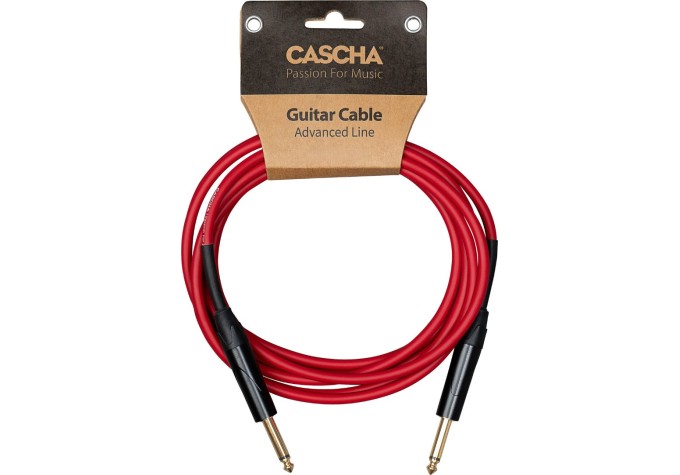 Cascha Advanced Line Guitar Cable Červená 9 m Rovný - Rovný