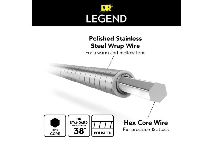 DR Strings Legend Flatwound Light 11-48 Struny pre elektrickú gitaru