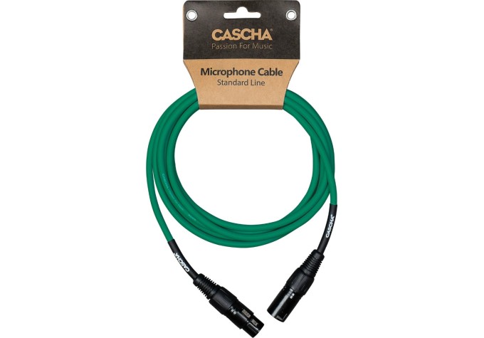 Cascha Standard Line Microphone Cable Zelená 6 m