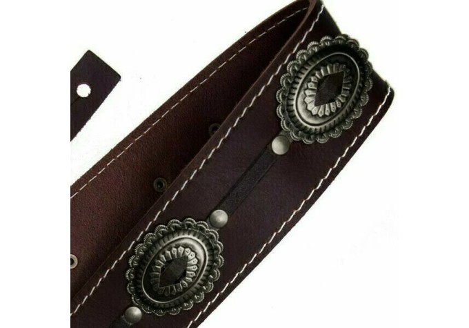 Richter Motörhead Concho Strap Gitarový pás Brown / Old Silver
