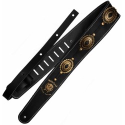 Richter 1566 Motörhead Black/Old Brass Gitarový pás Čierna