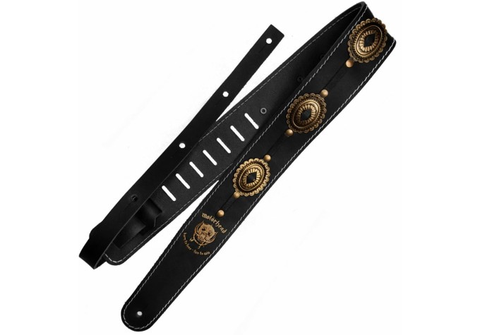 Richter 1566 Motörhead Black/Old Brass Gitarový pás Čierna