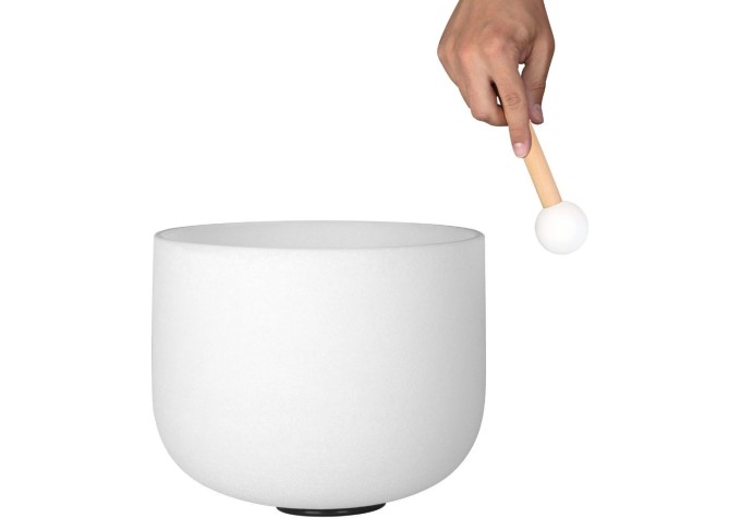 Sela 8“ Crystal Singing Bowl Set Frosted 440Hz B