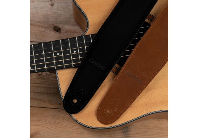 Cascha CGS-SL2 Leather Standard Gitarový pás Brown