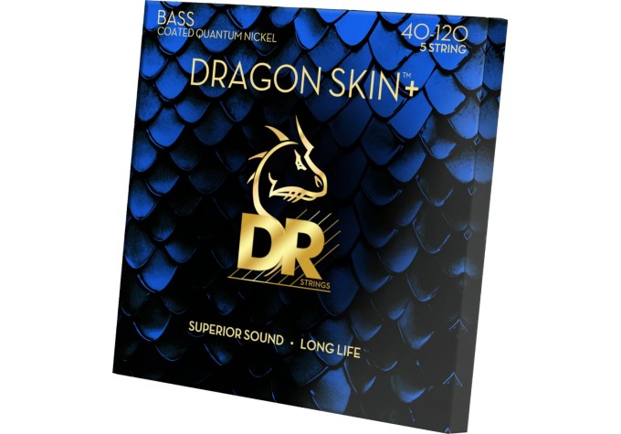 DR Strings Dragon Skin+ Coated Nickel 5-String Light 40-120 Struny pre 5-strunovú basgitaru