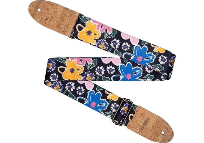 Cascha CGS-VC5 Vegan Cork Gitarový pás Floral Sketch