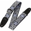 Levys M8HT-10 Print Series 2" 60's Hootenanny Jacquard Weave Guitar Strap Black/White