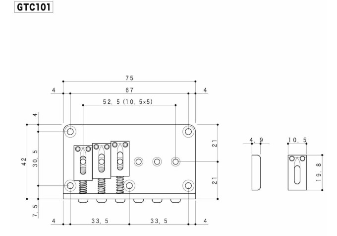 Gotoh GTC101 B Black Kobylka na gitaru