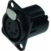 XLR chassis connector female 5-pin black metal housing solder cups