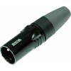 XLR káblový konektor male 3-pin black housing and grey boot solder cups