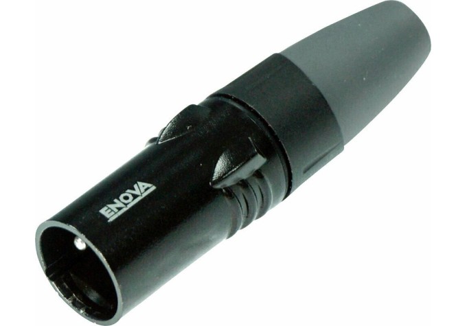 XLR káblový konektor male 3-pin black housing and grey boot solder cups