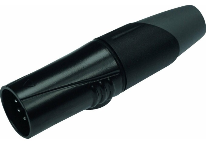 XLR káblový konektor male 5-pin black metal housing and grey boot solder cups